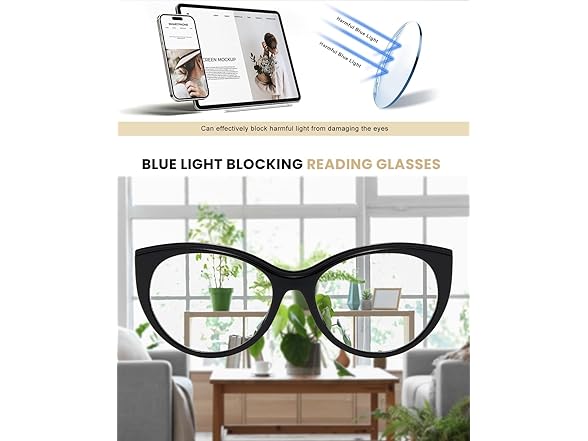 Oversized Cateye Reading Glasses +3