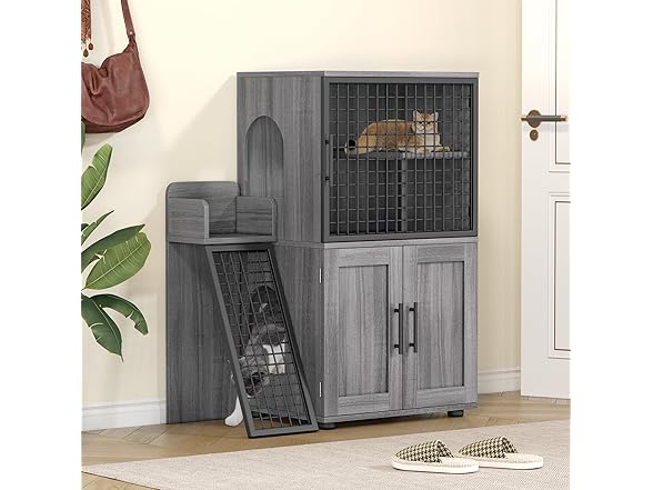 Hidden Cat Litter Box with Ladder