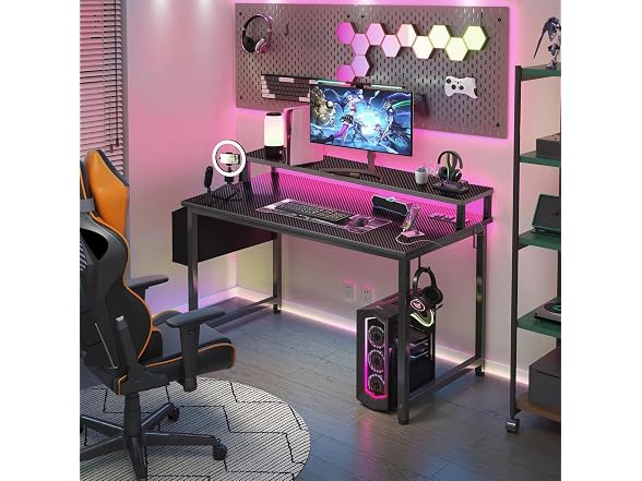 Lufeiya 40in Gaming Desk w/LED Lights