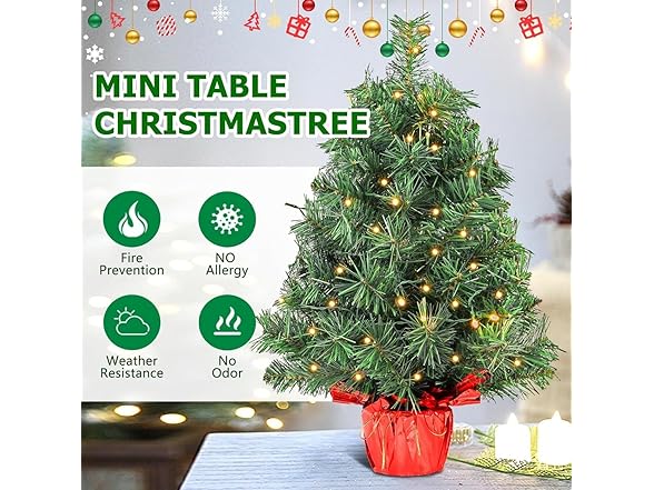 KISIQI Pre-lit Artificial Christmas Tree