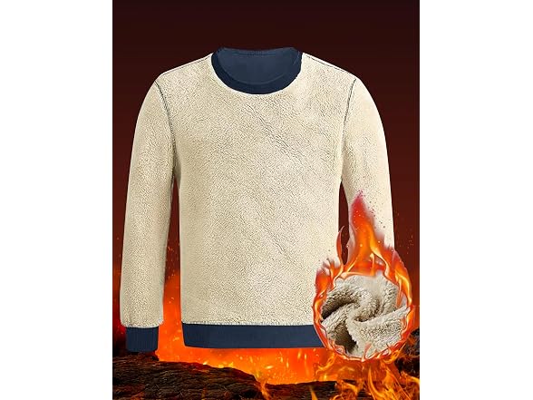 Faskunoie Men (XL) Sherpa Lined Winter Pullover