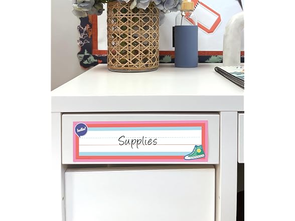 Carson Dellosa Groovy Desk Name Plate, Classroom Name Tags