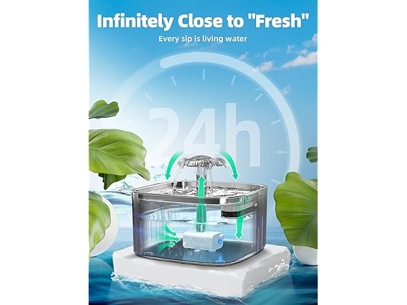 MAILOFY Cat Water Fountain: 75oz/2.2L Automatic