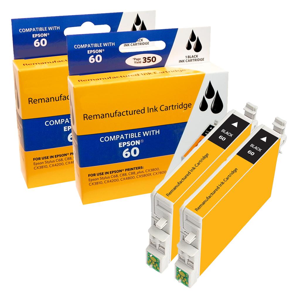 Compatible Epson 60 Black ink Cartridge (2 Pack) - Gallery 2