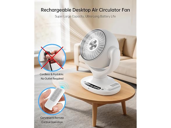 Aaoyun Cordless Desk Fan
