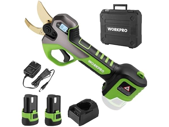 WORKPRO 12V Electric Pruning Shears Brown