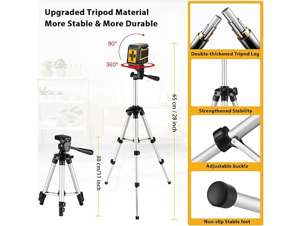 Laser-Level-with-Tripod, Green Cross