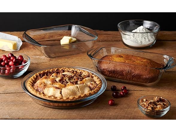 Anchor Hocking Glass Bread Pan Loaf Pan 3Pc