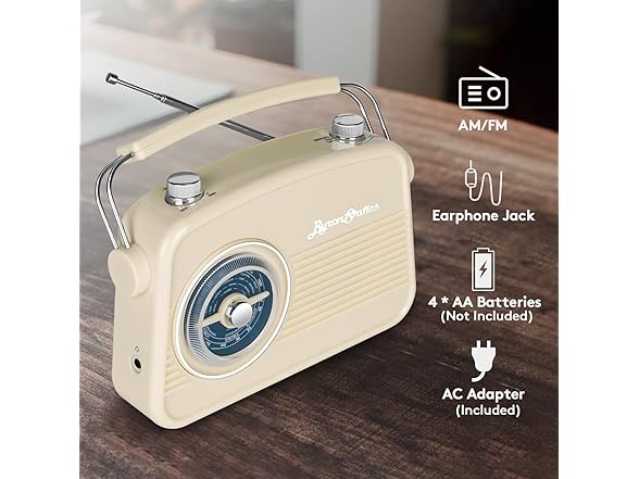 ByronStatics Retro Vintage AM/FM Radio