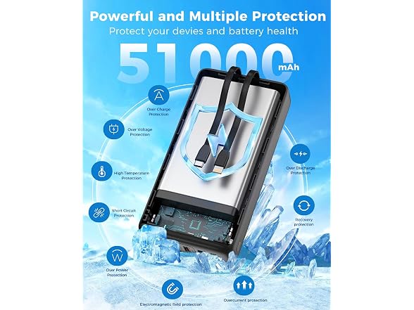 Portable Charger 40000mAh Power Bank (pink or black)