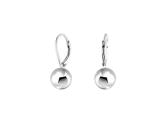 Yeidid Italian Sterling Silver 6mm Classic Leverback Ball Earrings