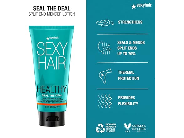 (2 Pack) Sexy Hair Seal The Deal Split End Mender Lotion, 3.4 oz