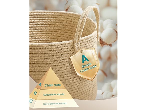 SONGMICS Laundry Hamper, Cotton Rope Basket