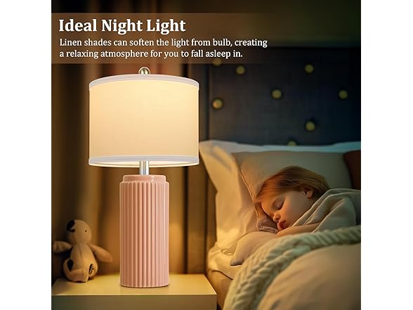 TOBUSA Ceramic Table Lamps Set of 2