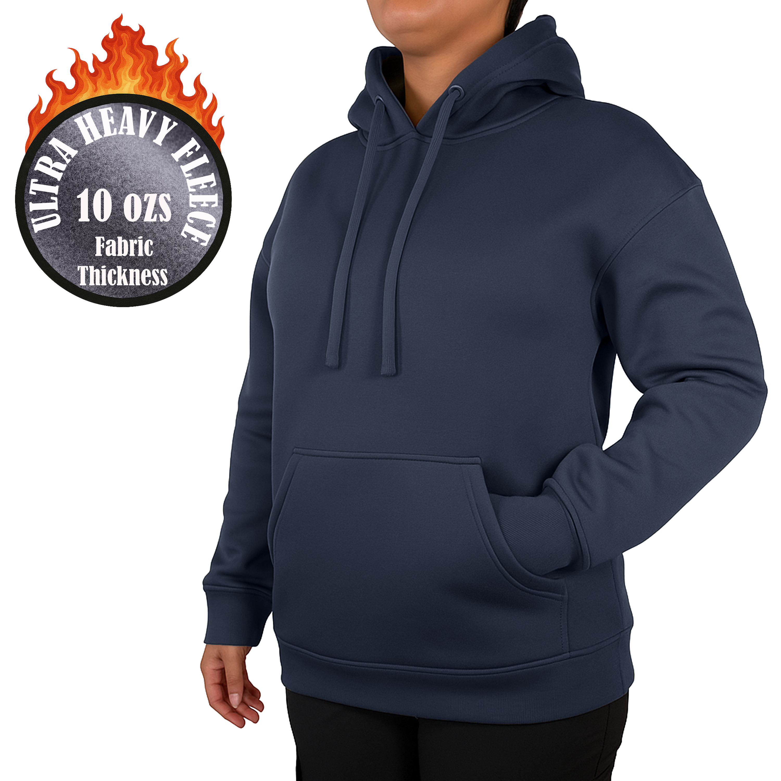 Womens Heavyweight Fleece-Lined Pullover Hoodie - Gallery 20
