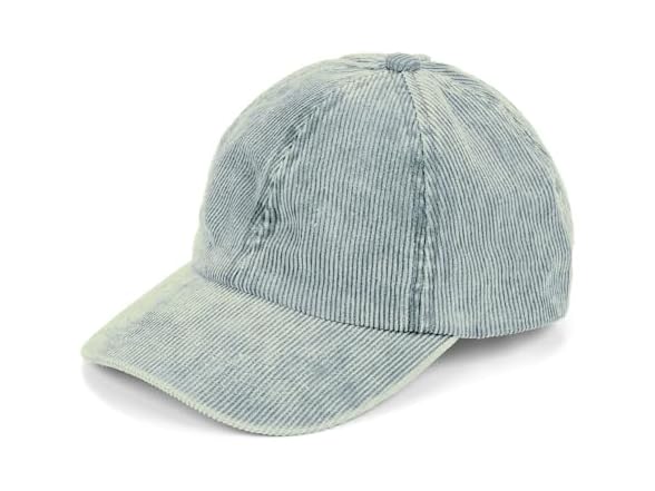 C.C (OS) Corduroy Ponytail Cap Criss-Cross Grey