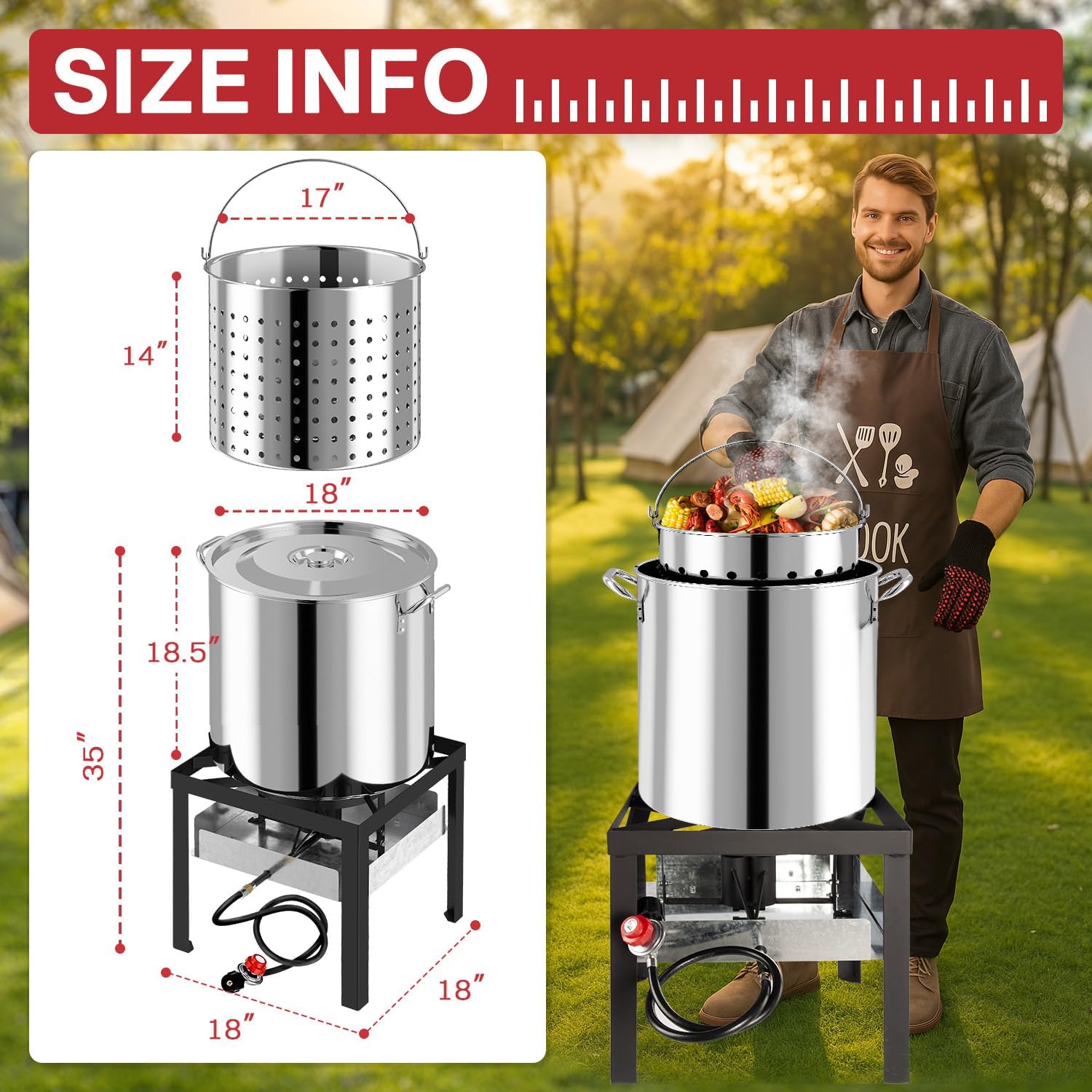 Stainless Steel Crawfish Boiler | Seafood Boiling Kit - Gallery 17