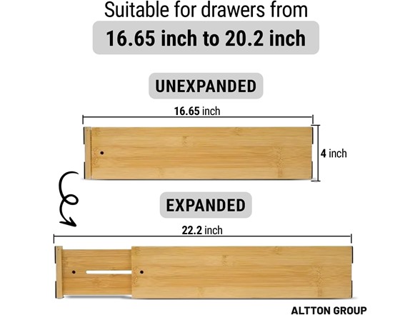 Altton Group 4" High Bamboo Drawer Dividers