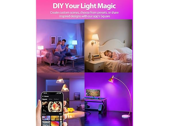 Odnora B0FQV62PX5 LED Smart Light Bulbs