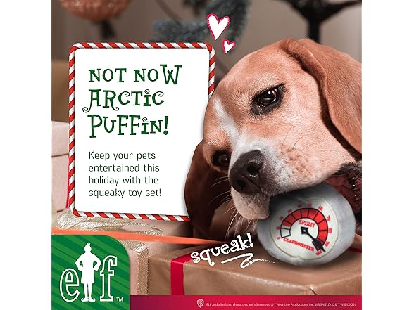 Elf: Holiday Plush Squeaker 3pc Toy Set