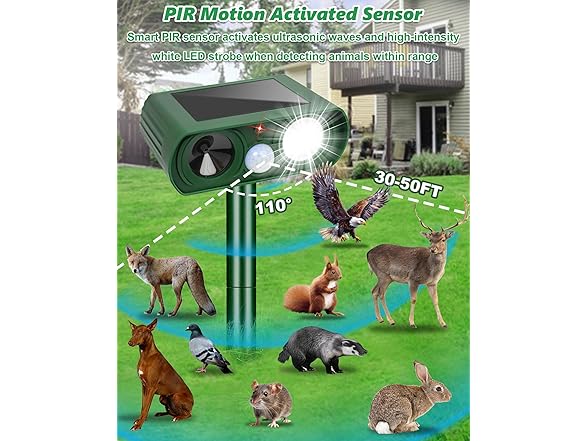 OQFAFCN BC2167825070002 Solar Ultrasonic Animal Repell