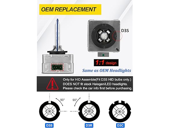 LTONXEN D3S Xenon HID Headlight Bulbs