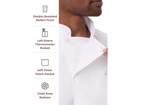 Chef Works Men's Morocco Chef Coat (L)