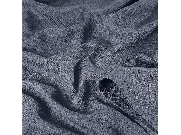 Vince Camuto Classic 100% Basket Woven Cotton Blanket