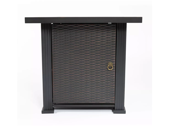 28" Sq 50k BTU Steel Fire Table – Black