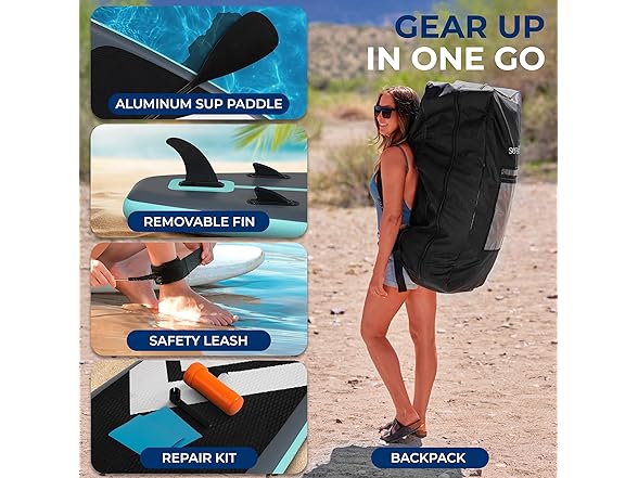 SereneLife 11’ Inflatable Stand Up Paddle