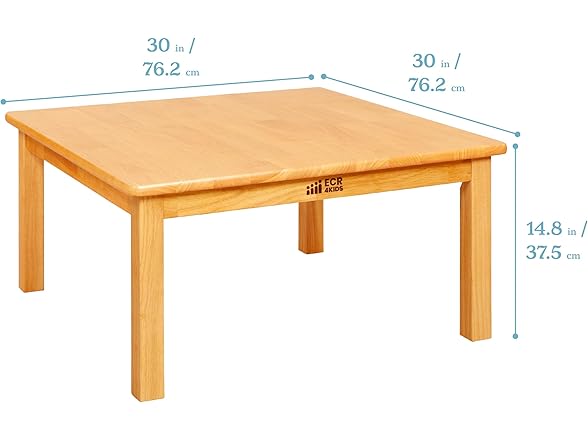 ECR4Kids 30" x 30" Square Hardwood Table