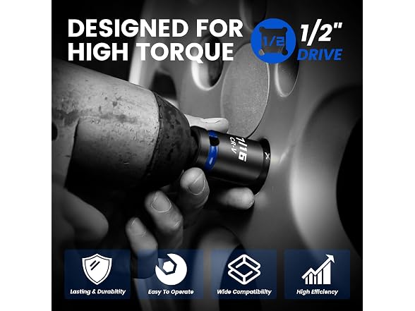 HERONIX 2-Piece 1/2" Drive Impact Socket Set