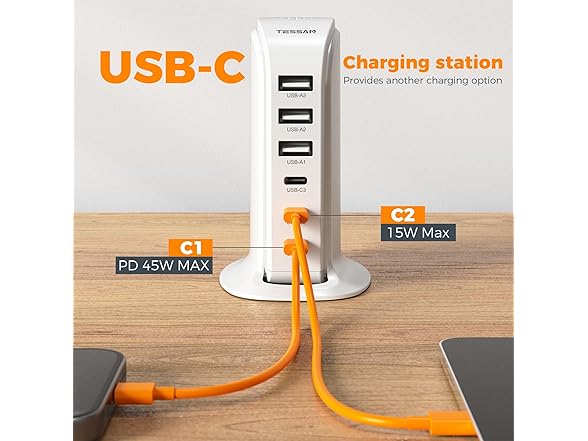 TESSAN 65W USB Charging Station (6 USB)