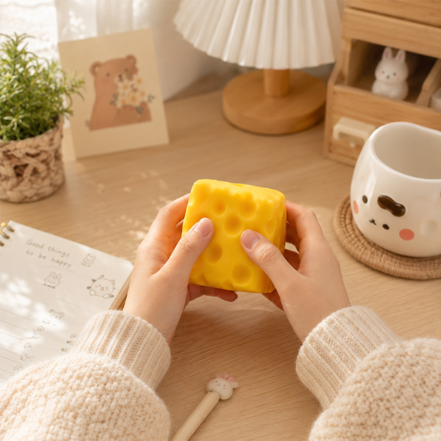 Twilight Squishy Sensory Toys Cheese, 3PK - Gallery 10