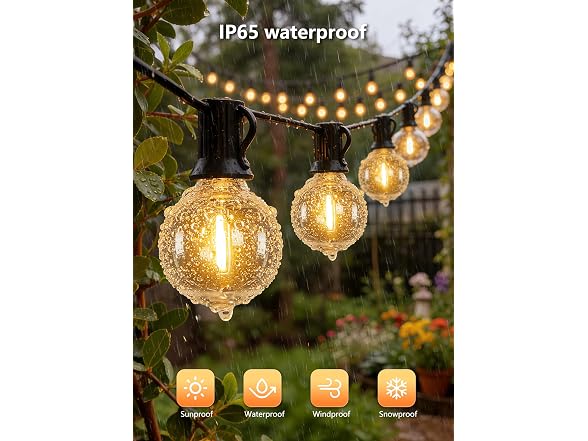 Brightown 100Ft Outdoor String Lights with Remote