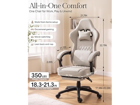 Dowinx Gaming Chair Breathable Fabric