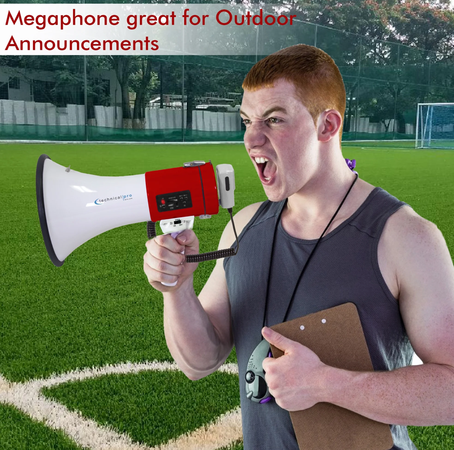 40W Megaphone with Handheld Mic & Siren - Gallery 10