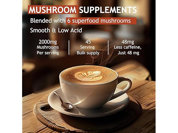 GRGTP Mushroom Coffee with 6 Adaptogens