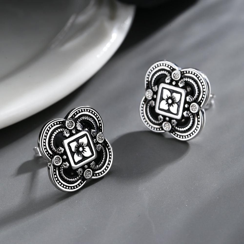 Artisan Sterling Silver Floral Earrings - Gallery 4