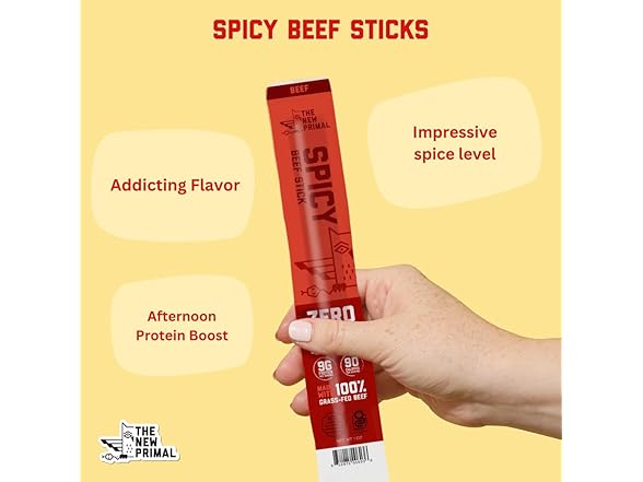 New Primal Spicy Beef Sticks, 20ct