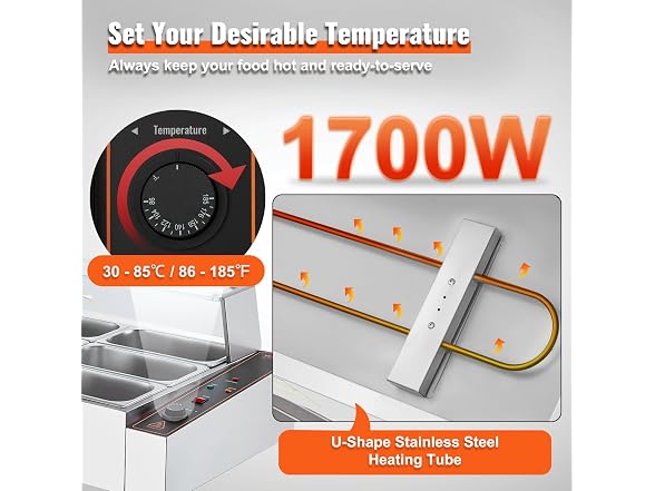 VEVOR 12-Pan Commercial Food Warmer, 12