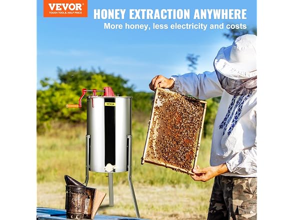 Manual Honey Extractor, 3 Frames Honey Spinner