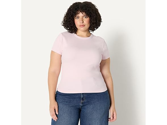 Women's Slim-Fit Stretch Rib Short-Sleeve Tee