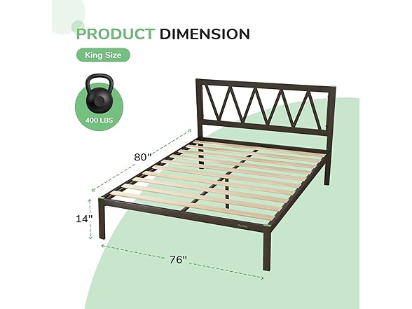 Novilla King Bed Frame with Headboard