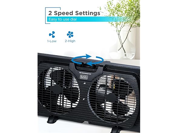 BLACK+DECKER BFW9MB 9 in. Twin Window Fan - Black