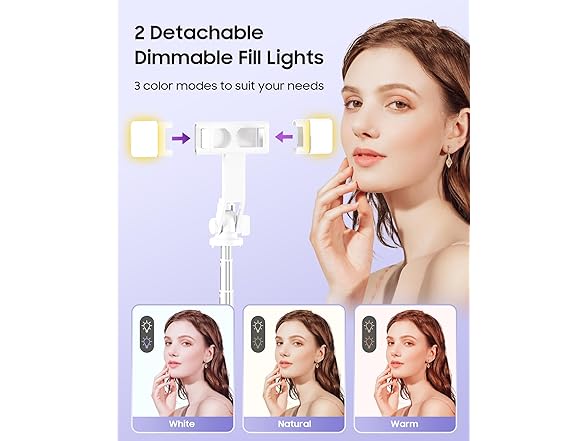 ACKIMA 53in Selfie Stick Tripod Light