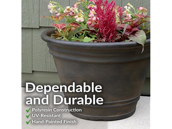 Sunnydaze Franklin 20'' Large Plastic Planter