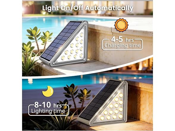 JEJOT 12-Pack Solar Step Stair Lights