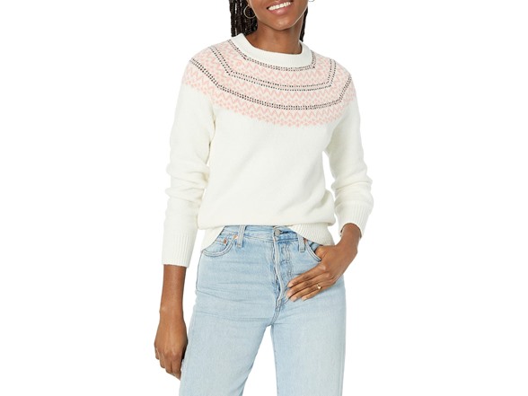 Ivory Pink Fair Isle Print