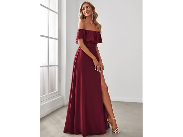Ever-Pretty Women's (14) Women's Summer Off Burgun